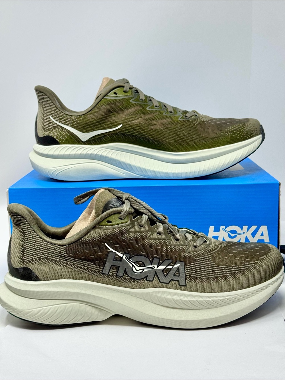 Hoka Men's Olive Green Athletic Running Shoes